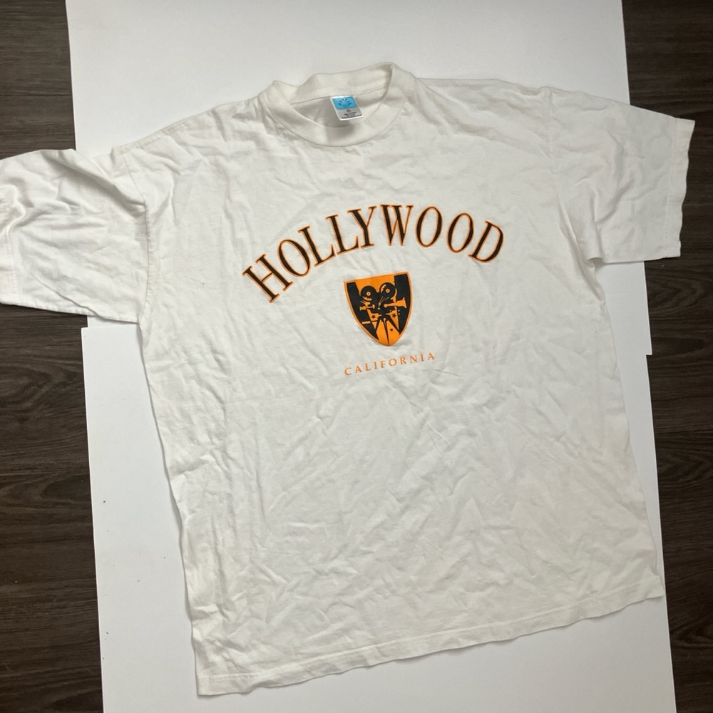 Vintage Hollywood California White T-Shirt